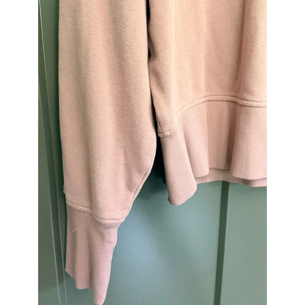 Old Navy Womens Mock Neck Side Zip Sweatshirt Dusty Rose Pink Fleece Pullover L